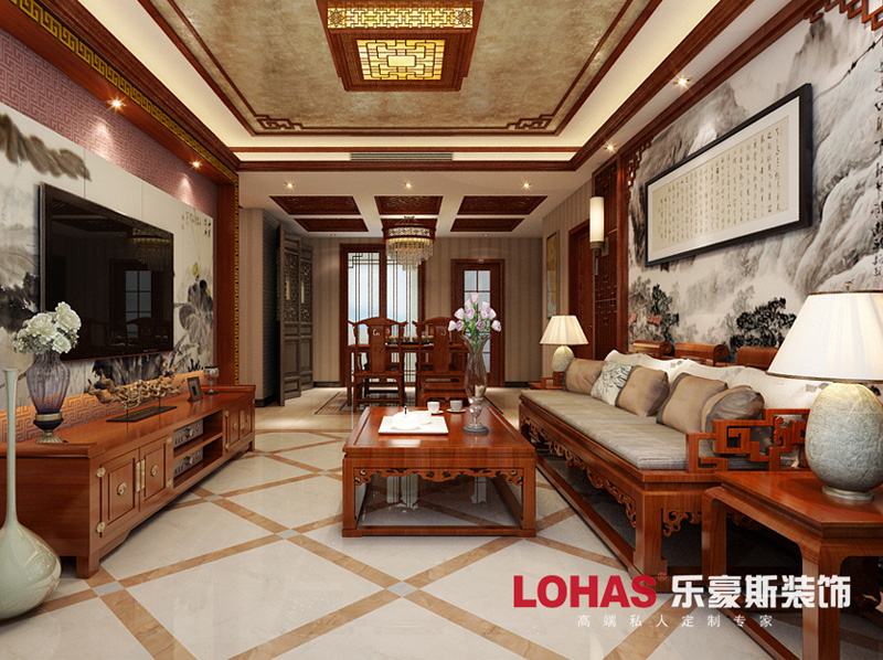 翠堤春曉94平三室兩廳兩衛(wèi)中式裝修風(fēng)格效果圖