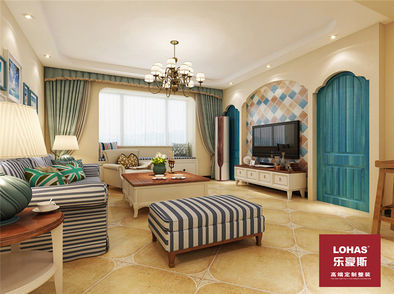 雍和曼城120平地中海風(fēng)格