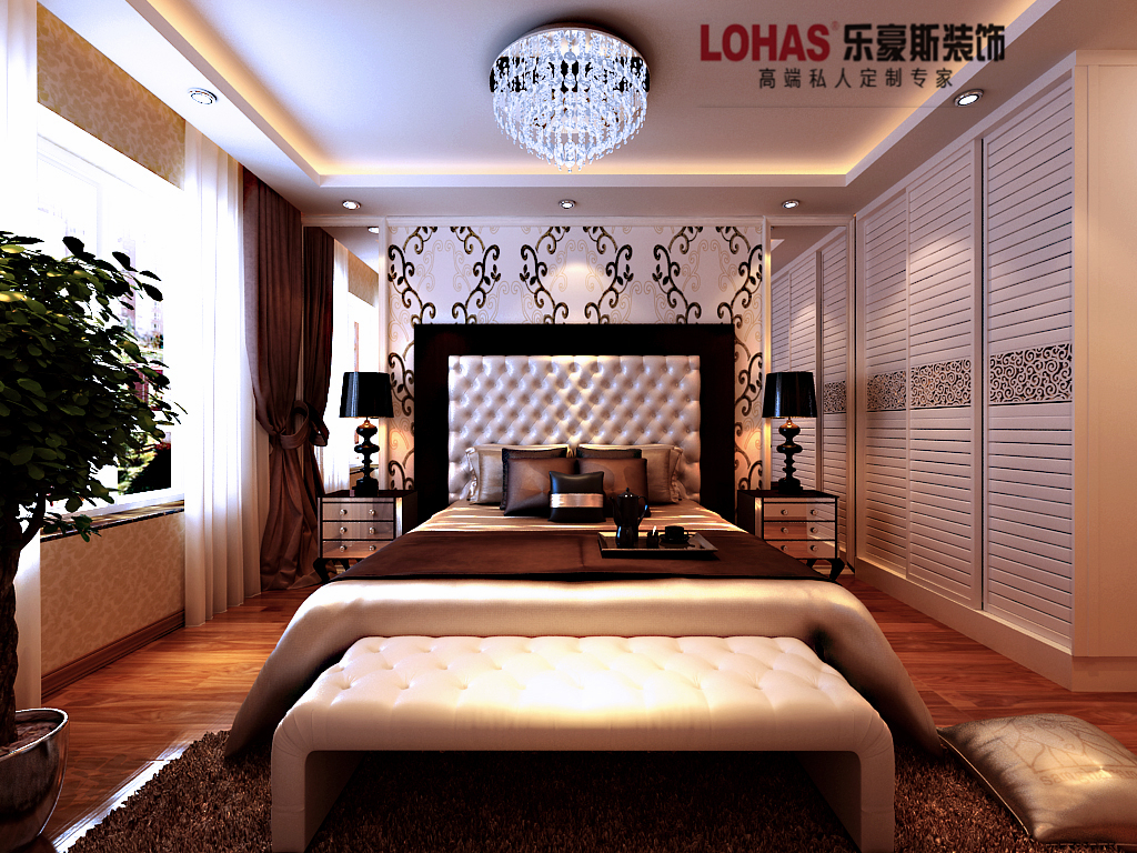 盛益華苑兩室130平米現(xiàn)代簡(jiǎn)約風(fēng)格裝修效果圖