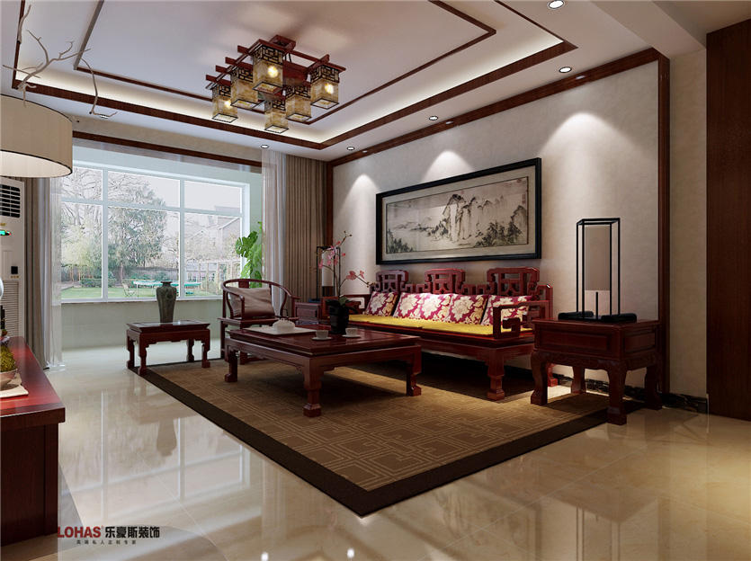 海棠灣140平三室兩廳新中式裝修效果圖09