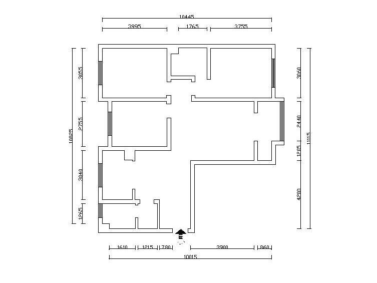 世紀花園125平三室兩廳兩衛(wèi)原始戶型圖