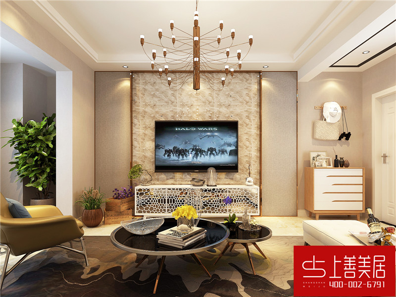 邢臺金都華府100平三室一廳現(xiàn)代簡約風(fēng)格裝修效果圖