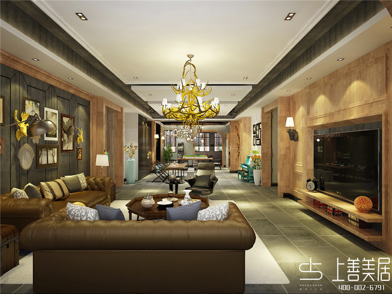 天陽御瓏灣/380平/美式工業(yè)風(fēng)混搭