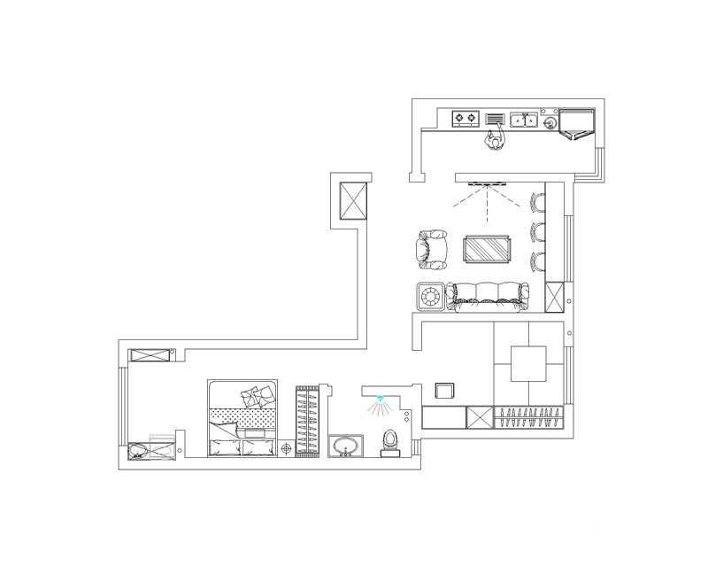 傲湖鉑岸90平兩室一廳現(xiàn)代簡約風(fēng)格裝修效果圖