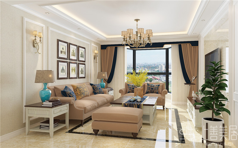 [舊房改造]井陘紅緯小區(qū)138平簡(jiǎn)歐裝修效果圖