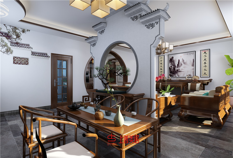 石家莊卓達(dá)玫瑰園400平別墅裝修效果圖