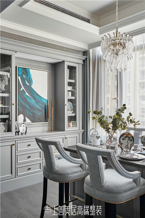 正定自建別墅326平美式裝修效果圖