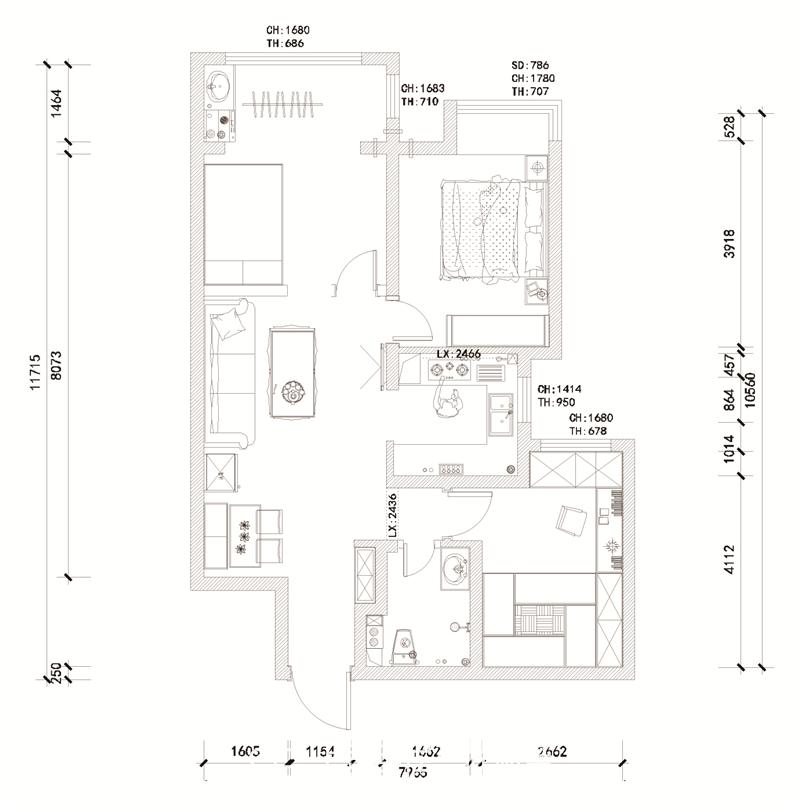 東南智匯城 95平現(xiàn)代裝修效果圖