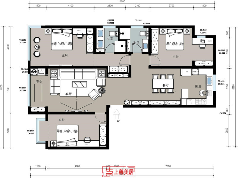 融創(chuàng)中心/現(xiàn)代/180㎡