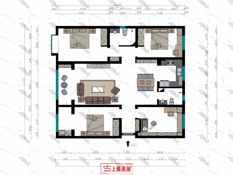 振頭北苑新區(qū)/163㎡/中式
