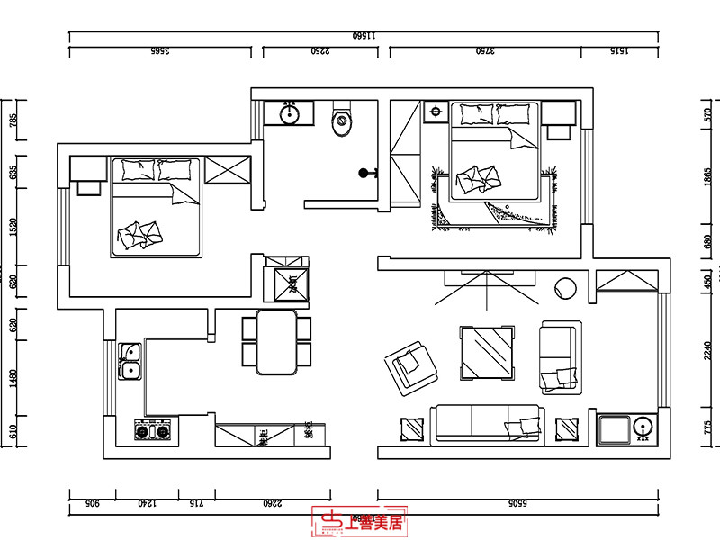 天海譽天下/96㎡/現(xiàn)代風格