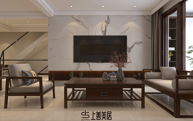 秀水名邸200平米新中式裝修案例