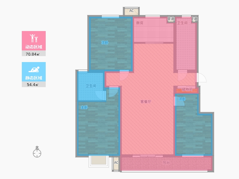 漢嘉海語城4室1廳2衛(wèi)1廚175.00㎡動靜分區(qū)圖