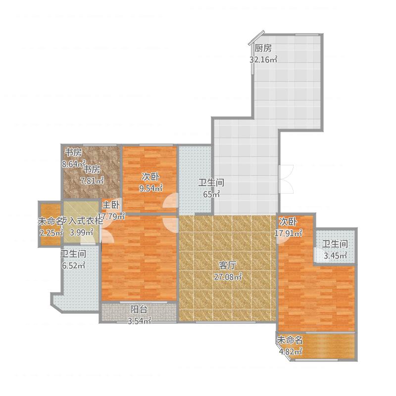 天山九峰3室2廳5衛(wèi)0廚191㎡戶(hù)型圖