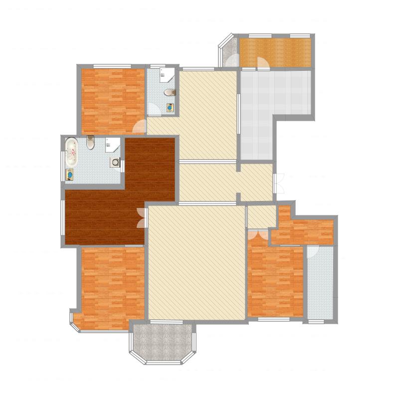 天山九峯4室2廳3衛(wèi)1廚257㎡戶(hù)型圖