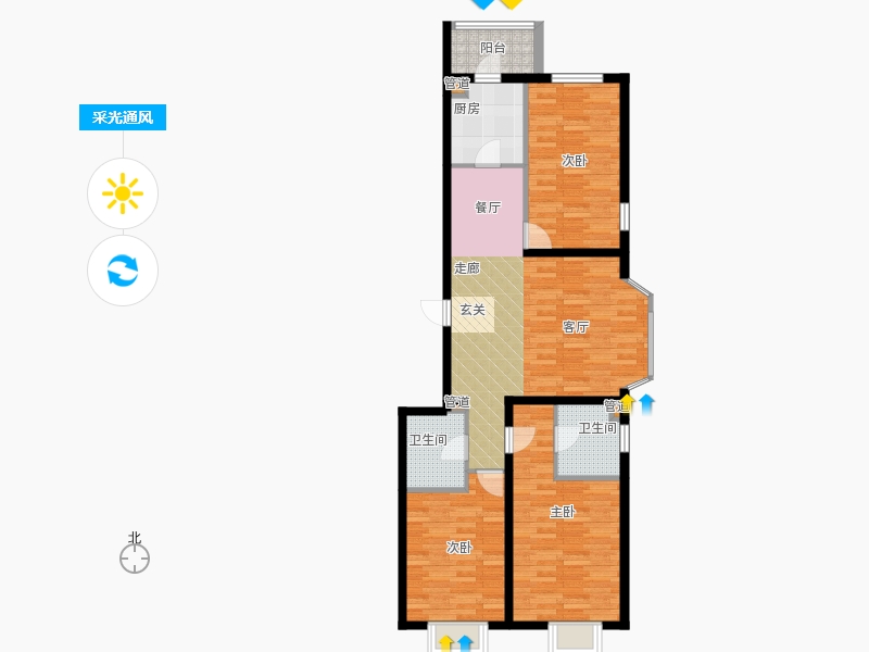弘石灣3室0廳2衛(wèi)1廚132.00㎡采光通風圖