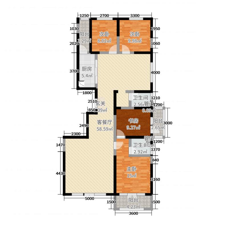 帝王國(guó)際4室2廳2衛(wèi)1廚177㎡戶(hù)型圖