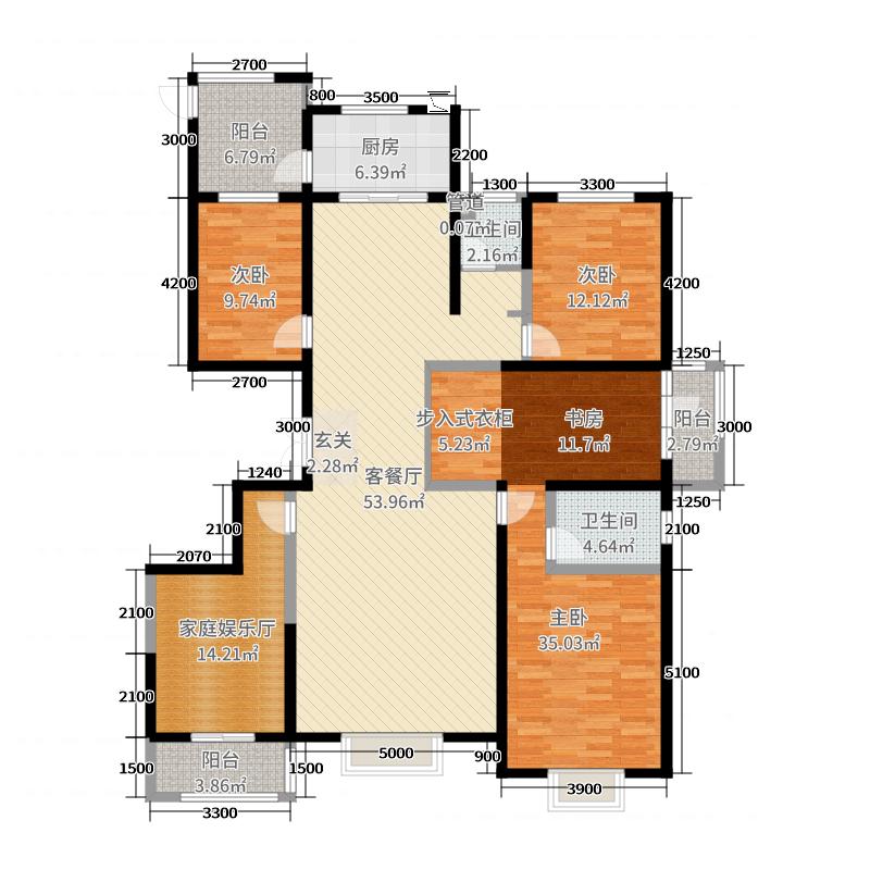 帝王國(guó)際3室2廳2衛(wèi)1廚204㎡戶(hù)型圖