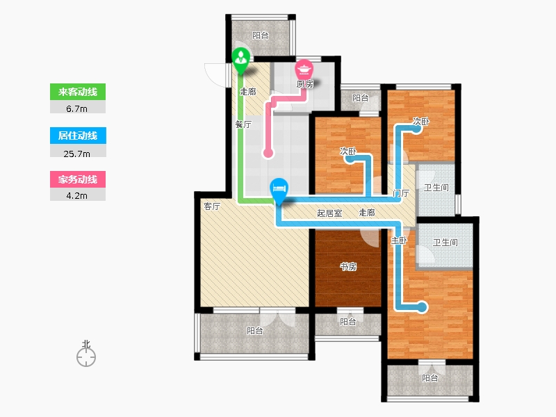 天下錦程4室3廳2衛(wèi)1廚135.00㎡動靜線圖