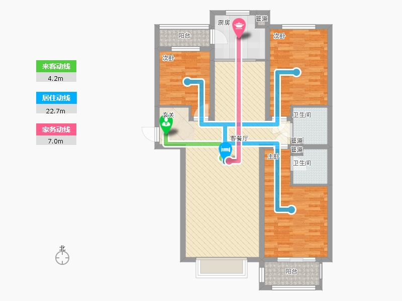 雨荷水岸3室1廳2衛(wèi)1廚97㎡動(dòng)靜線圖