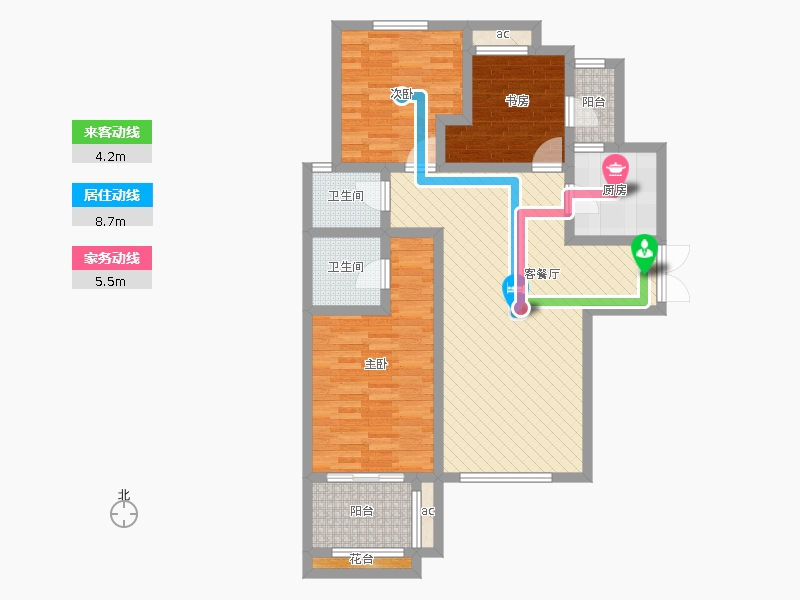 盛世御城3室1廳2衛(wèi)1廚122㎡動(dòng)靜線圖