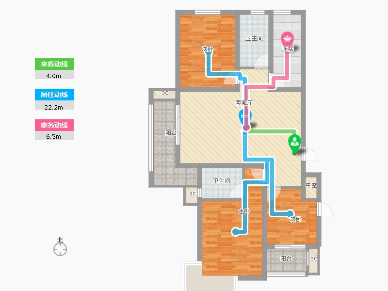 盛世御城3室1廳2衛(wèi)1廚125㎡動(dòng)靜線(xiàn)圖