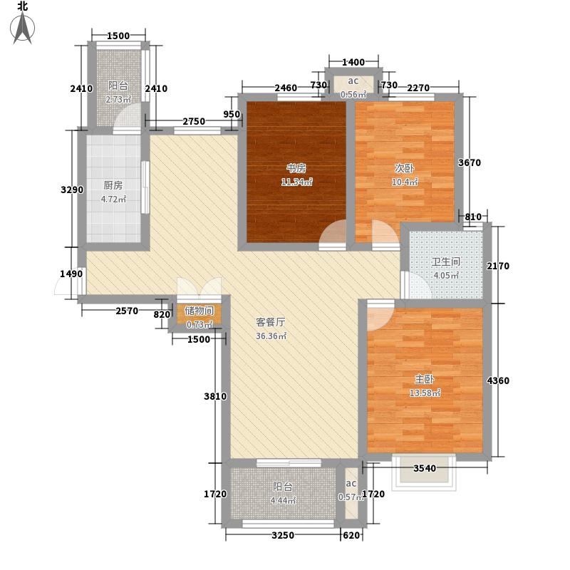 盛世御城3室1廳1衛(wèi)1廚127㎡戶型圖