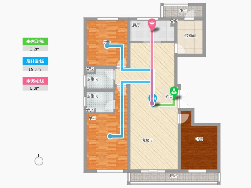 長(zhǎng)久中心公園9號(hào)3室1廳2衛(wèi)1廚162㎡動(dòng)靜線圖