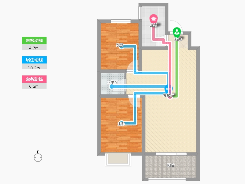 潤德天悅城2室2廳1衛(wèi)1廚89㎡動靜線圖