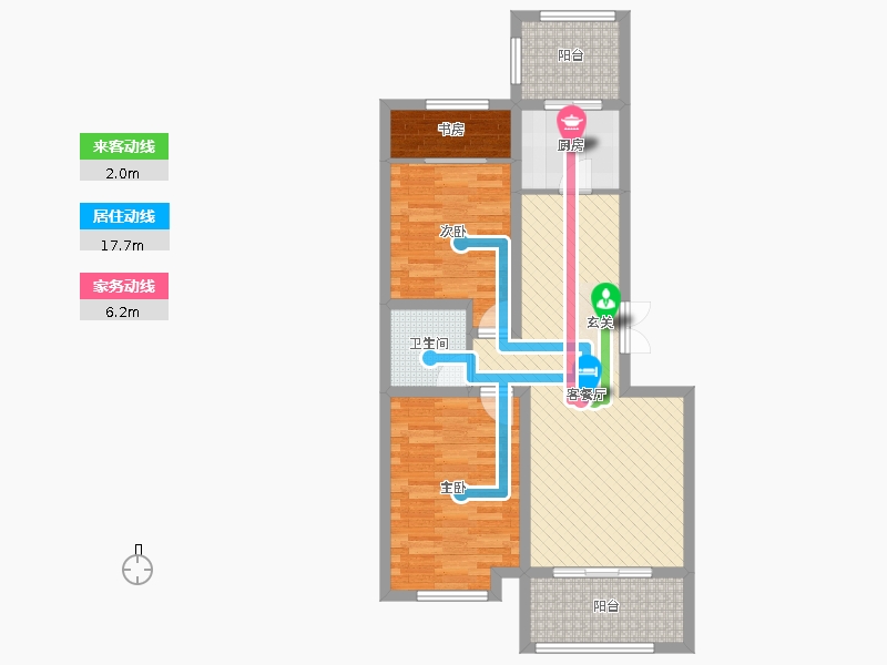 潤德天悅城3室2廳1衛(wèi)1廚94㎡動(dòng)靜線圖