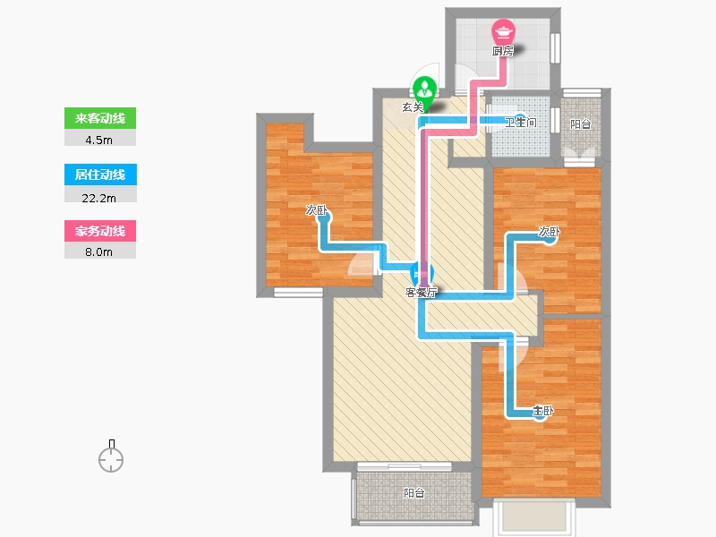 潤德天悅城3室2廳1衛(wèi)1廚106㎡動靜線圖