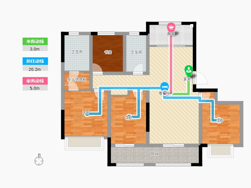 保利西悅春天4室2廳2衛(wèi)1廚147㎡動靜線圖