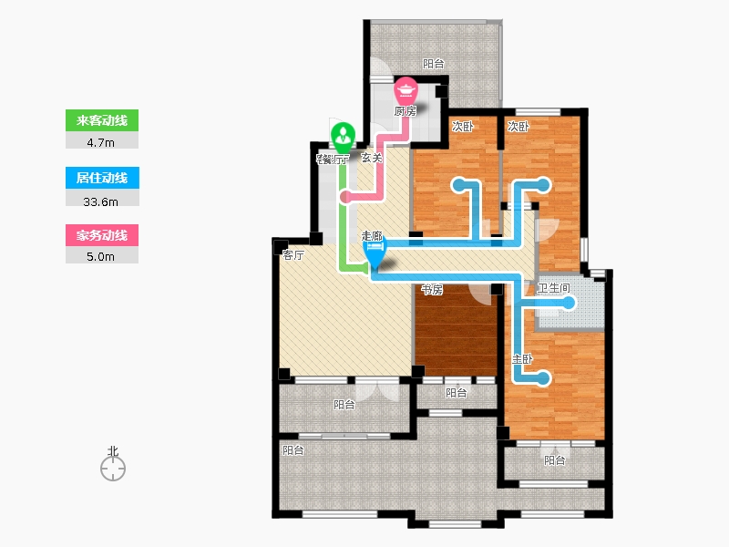 天下錦程4室2廳1衛(wèi)1廚209㎡動(dòng)靜線圖