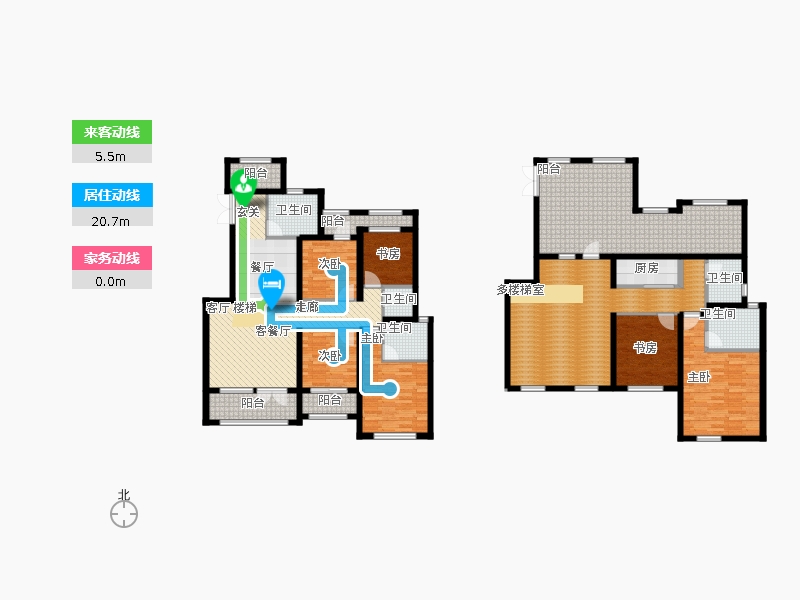 天下錦程6室1廳5衛(wèi)1廚267㎡動(dòng)靜線圖