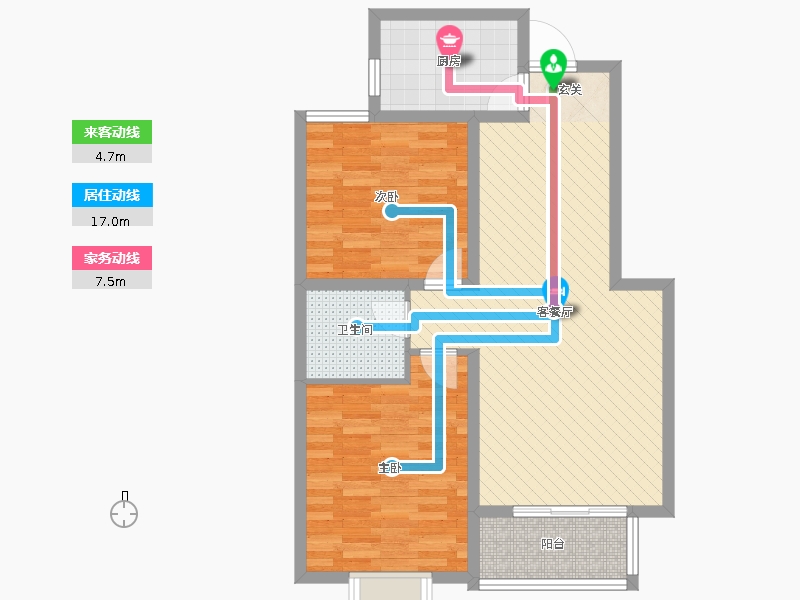 鉑宮時(shí)代2室2廳1衛(wèi)1廚89.00㎡動(dòng)靜線圖